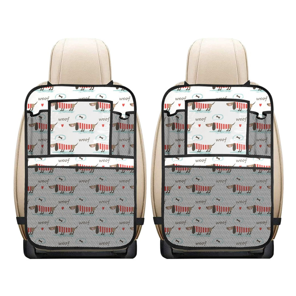 Cute dachshund bone pattern Car Seat Back Organizer