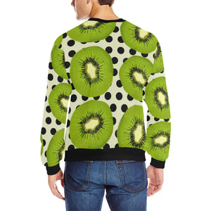 kiwi black dot background Men's Crew Neck Sweatshirt