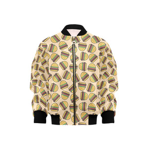 Hamburger Pattern Print Design 01 Kids' Boys' Girls' Bomber Jacket