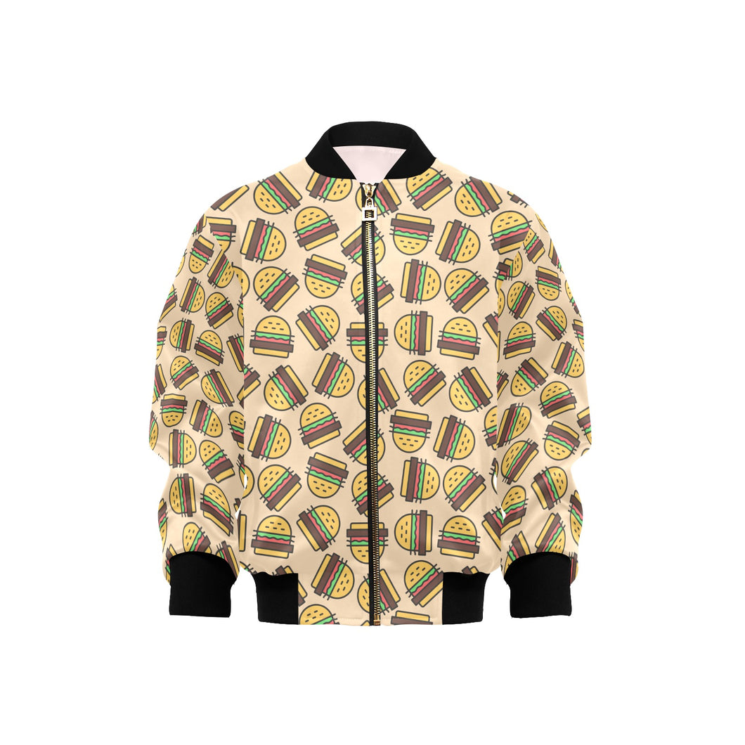 Hamburger Pattern Print Design 01 Kids' Boys' Girls' Bomber Jacket
