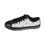 Penguin pattern Men's Low Top Canvas Shoes Black