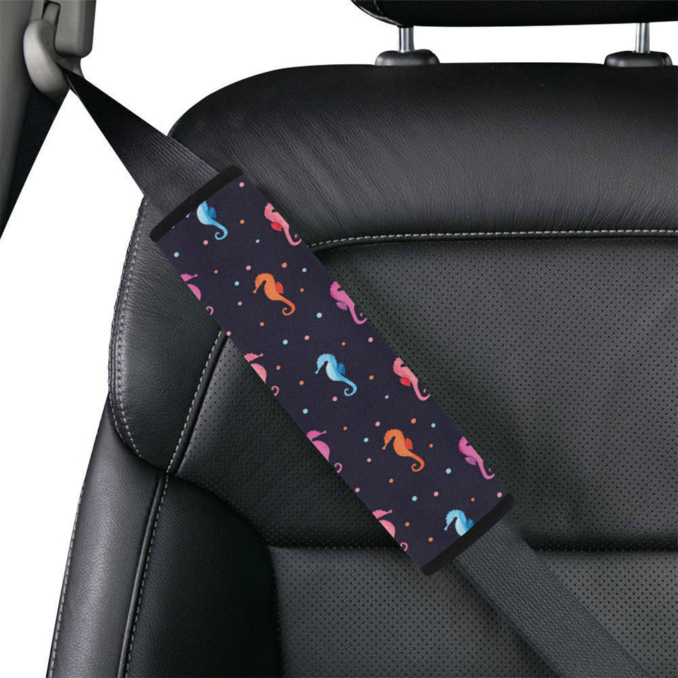 Watercolor colorful seahorse pattern Car Seat Belt Cover