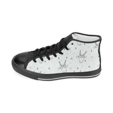 Cute goat design pattern Women's High Top Canvas Shoes Black