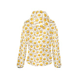 Fried Eggs Pattern Print Design 02 Women's Padded Hooded Jacket