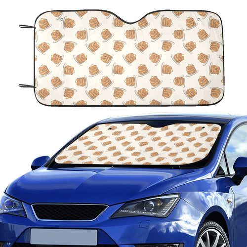 Pancake Pattern Print Design 01 Car Sun Shade