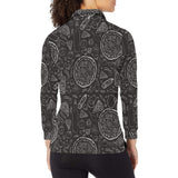 Pizza pattern Women's Long Sleeve Polo Shirt