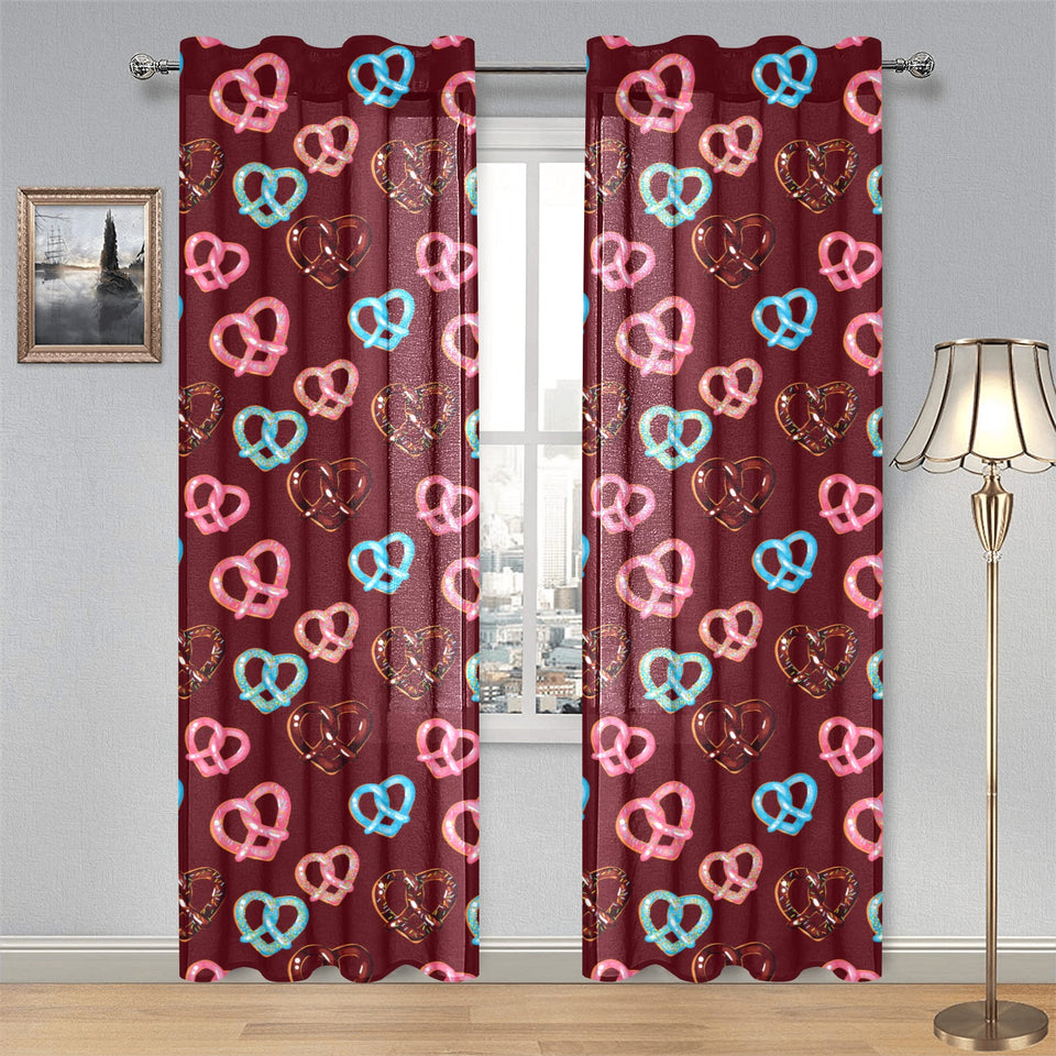 Pretzels Pattern Print Design 05 Gauze Curtain