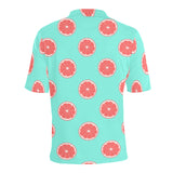 Grapefruit green background Men's All Over Print Polo Shirt