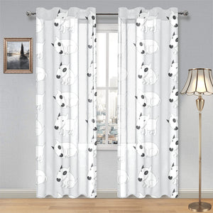 Bull Terrier Pattern Print Design 01 Gauze Curtain
