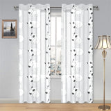 Bull Terrier Pattern Print Design 01 Gauze Curtain
