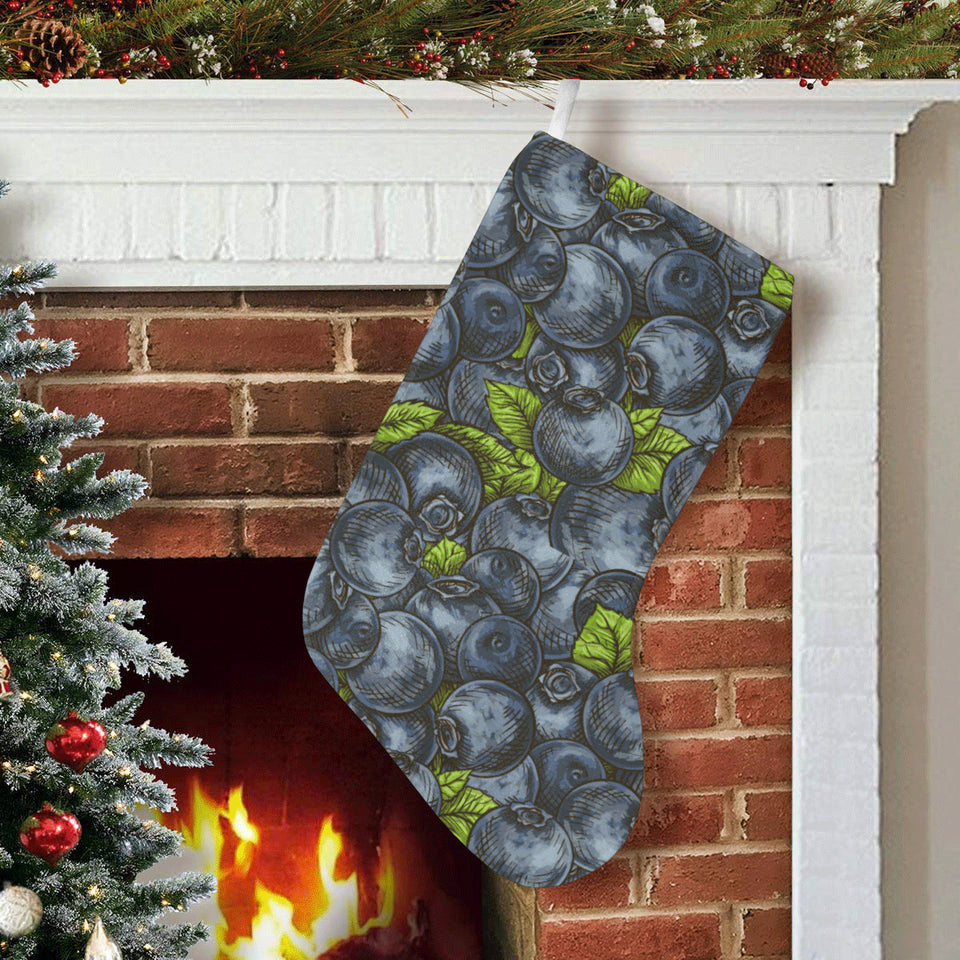 blueberry pattern Christmas Stocking