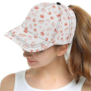 Sushi pattern All Over Print Snapback Cap