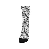 Crow dark floral pattern Crew Socks