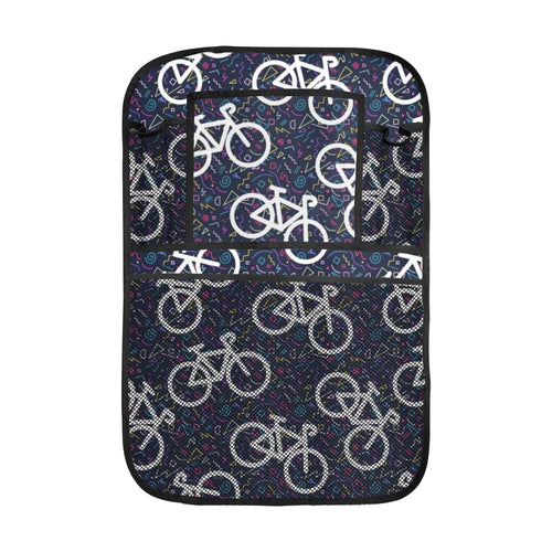Bicycle Pattern Print Design 03 Car Seat Back Organizer