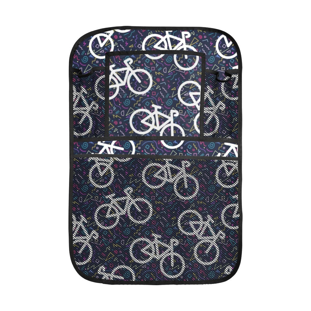 Bicycle Pattern Print Design 03 Car Seat Back Organizer