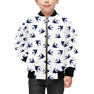 Swallow Pattern Print Design 03 Kids' Boys' Girls' Bomber Jacket