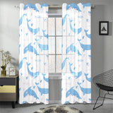 Blue whale pattern Gauze Curtain