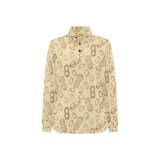 hand drawn peanuts pattern Women's Long Sleeve Polo Shirt