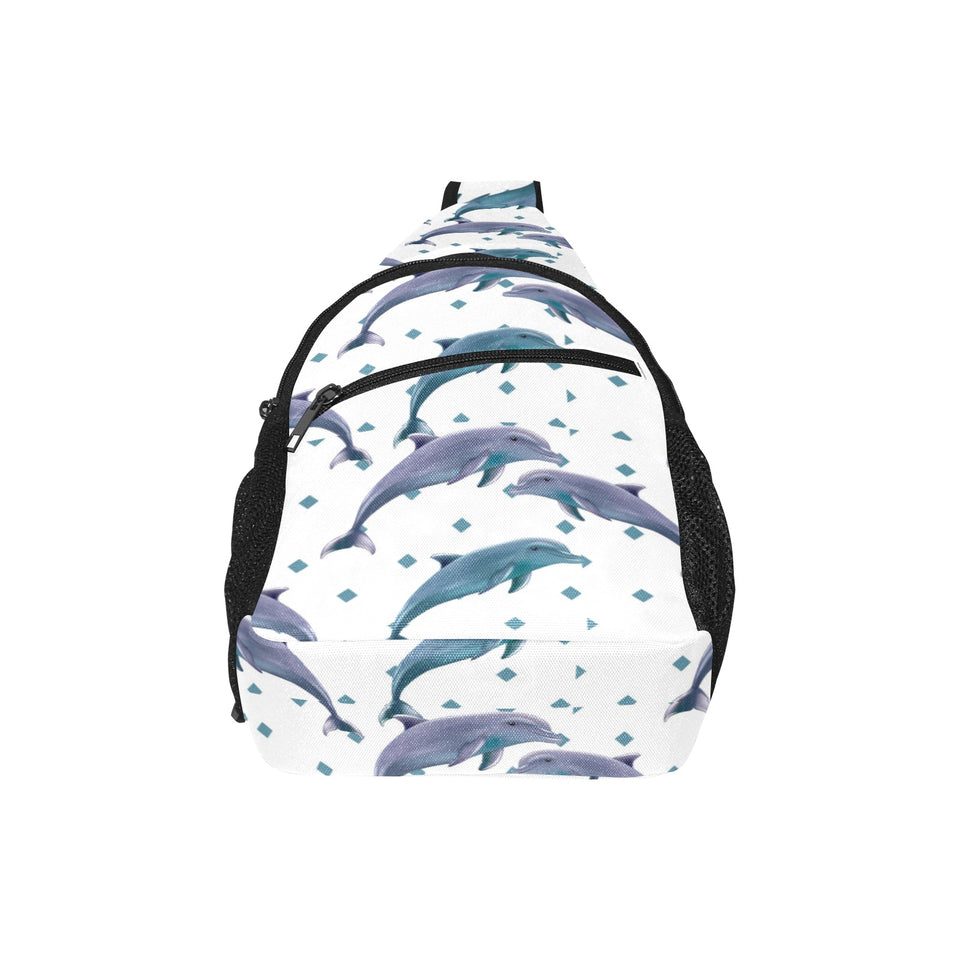 Dolphins pattern dotted background All Over Print Chest Bag