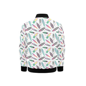 Surfboard Pattern Print Design 04 Kids' Boys' Girls' Bomber Jacket