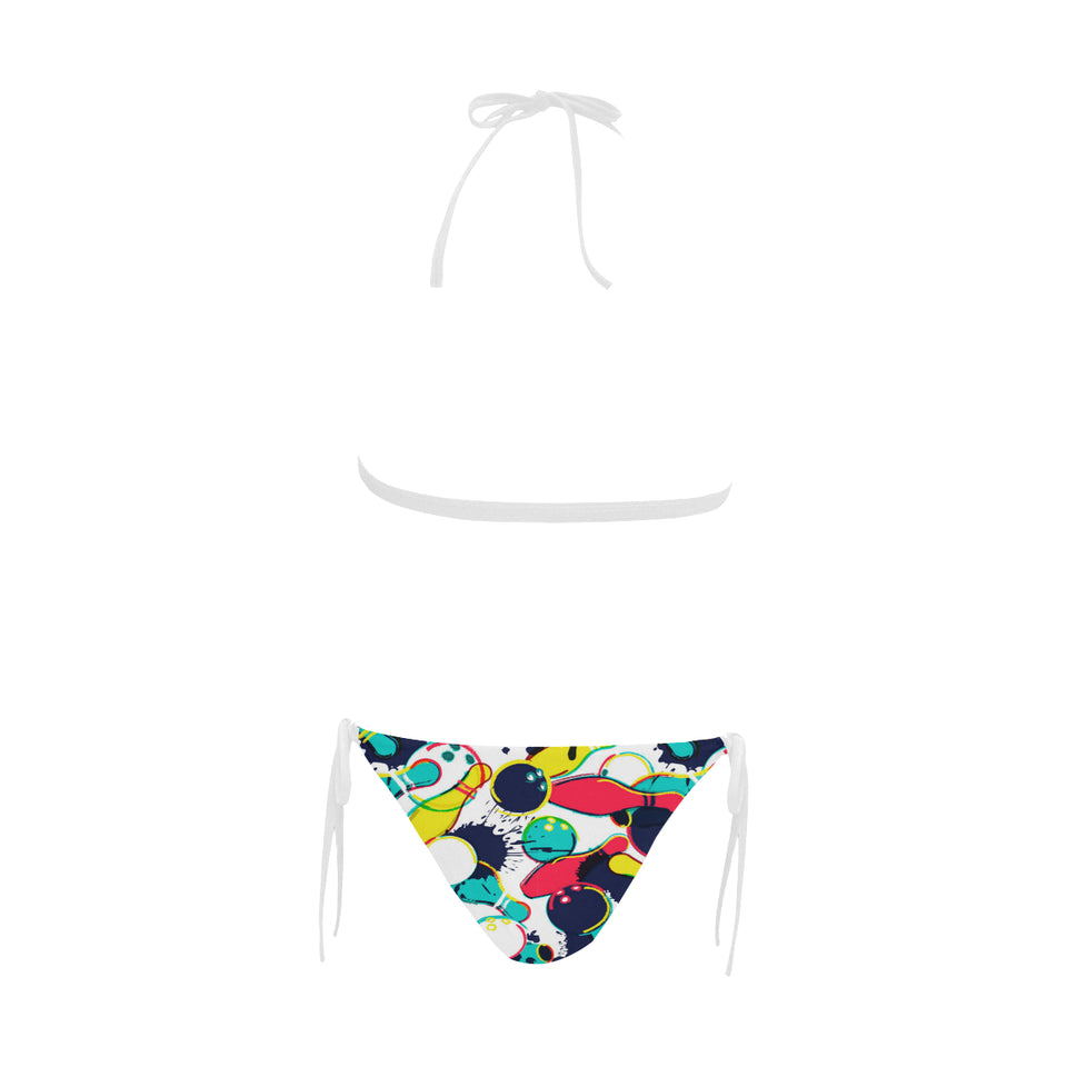 watercolor bowling ball pins Sexy Bikinis Two-Piece Swimsuits