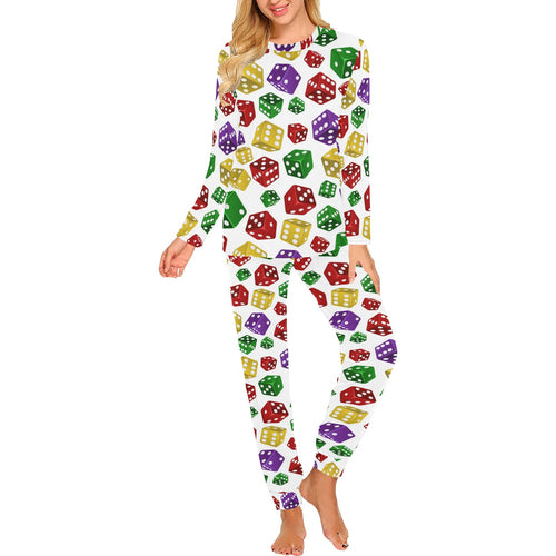 Dice Pattern Print Design 03 Women's All Over Print Pajama Set