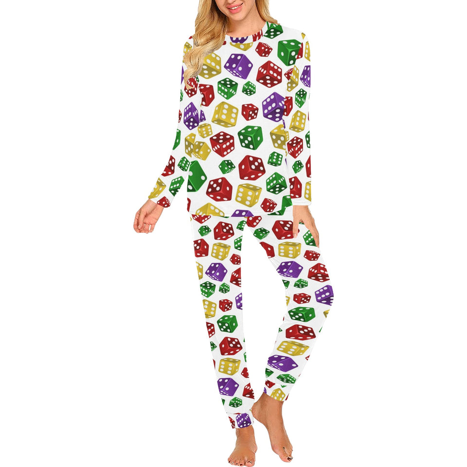 Dice Pattern Print Design 03 Women's All Over Print Pajama Set