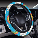 Rainbows Sky Clouds Pattern Car Steering Wheel Cover
