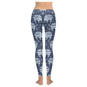 Elephant tribal design pattern Women's Legging Fulfilled In US