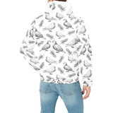 Pigeon Pattern Print Design 05 Men's Padded Hooded Jacket