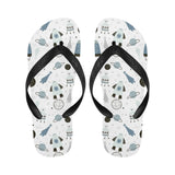 Hand drawn space elements space rocket star planet Unisex Flip Flops
