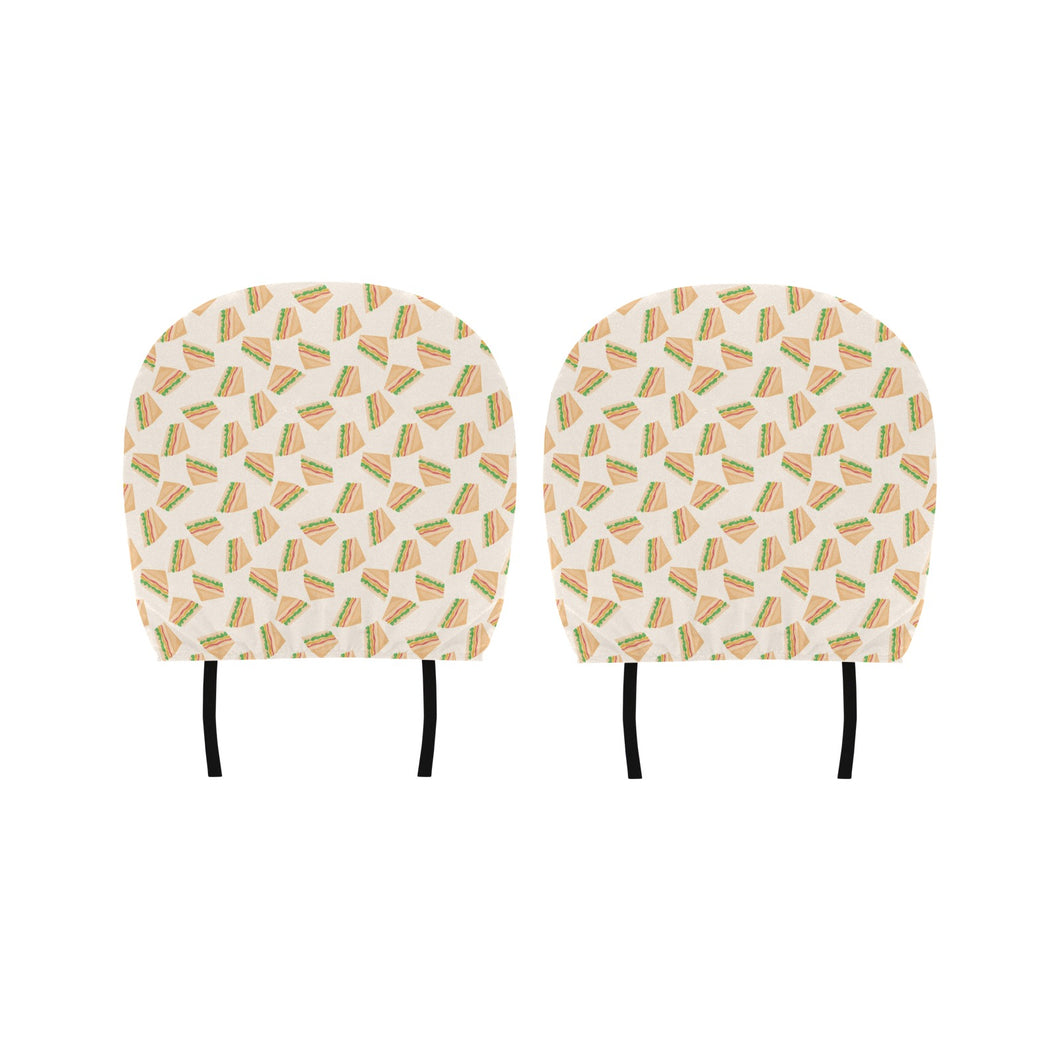 Sandwich Pattern Print Design 01 Car Headrest Cover