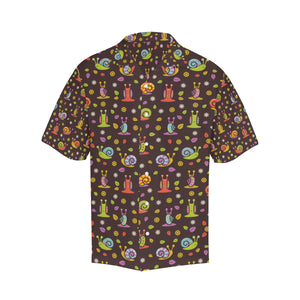 Snail Pattern Print Design 02 Men's All Over Print Hawaiian Shirt (Model T58)