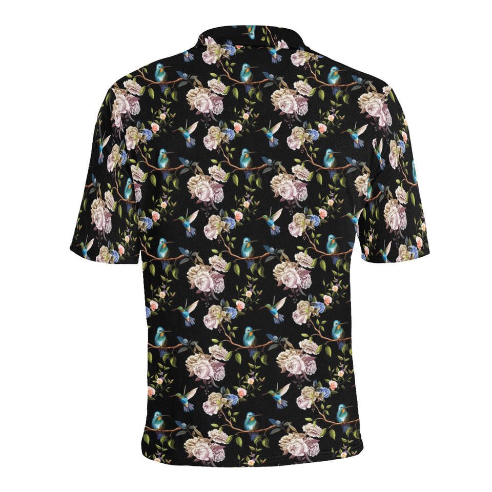 Hummingbird Pattern Print Design 03 Men's All Over Print Polo Shirt