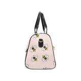 Cute bee flower pattern pink background Travel Bag