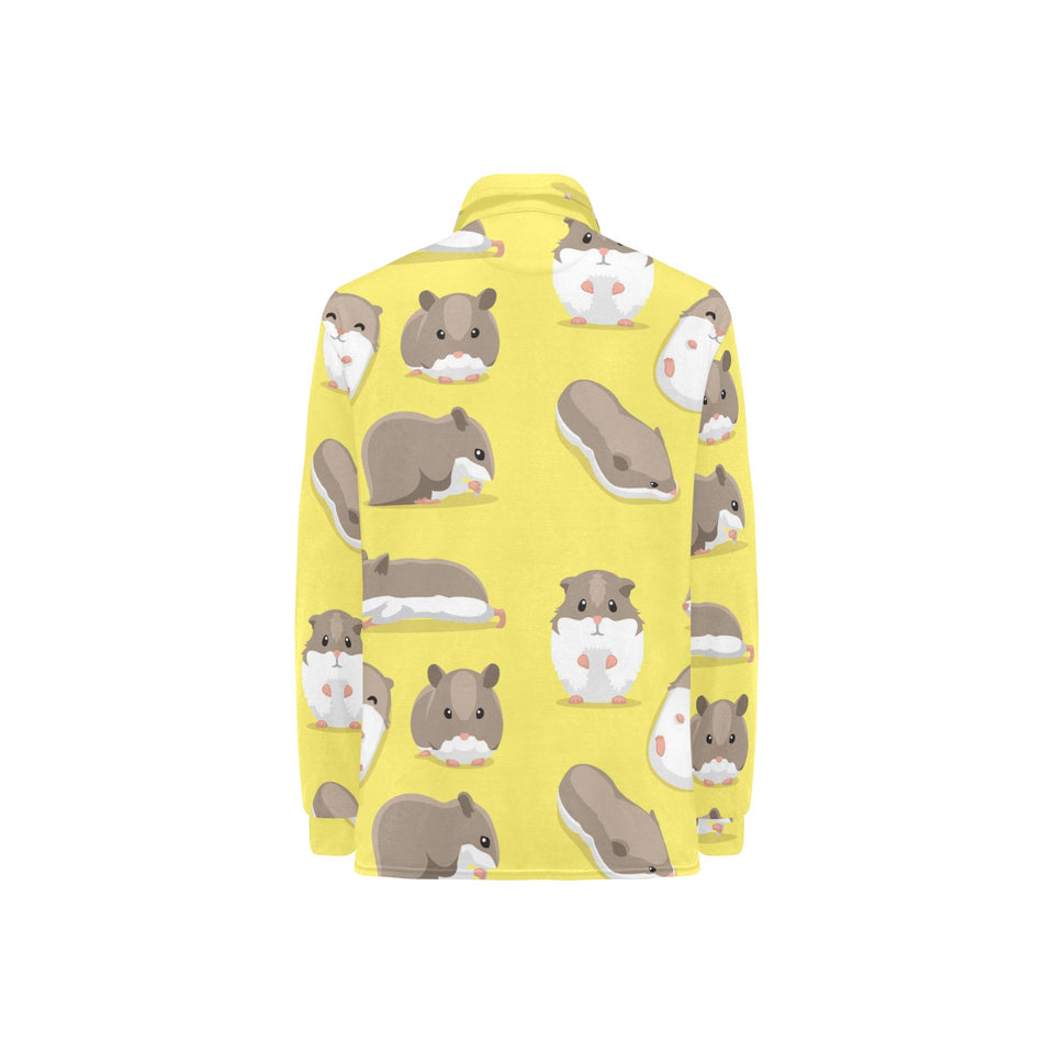 Cute Hamster pattern Women's Long Sleeve Polo Shirt