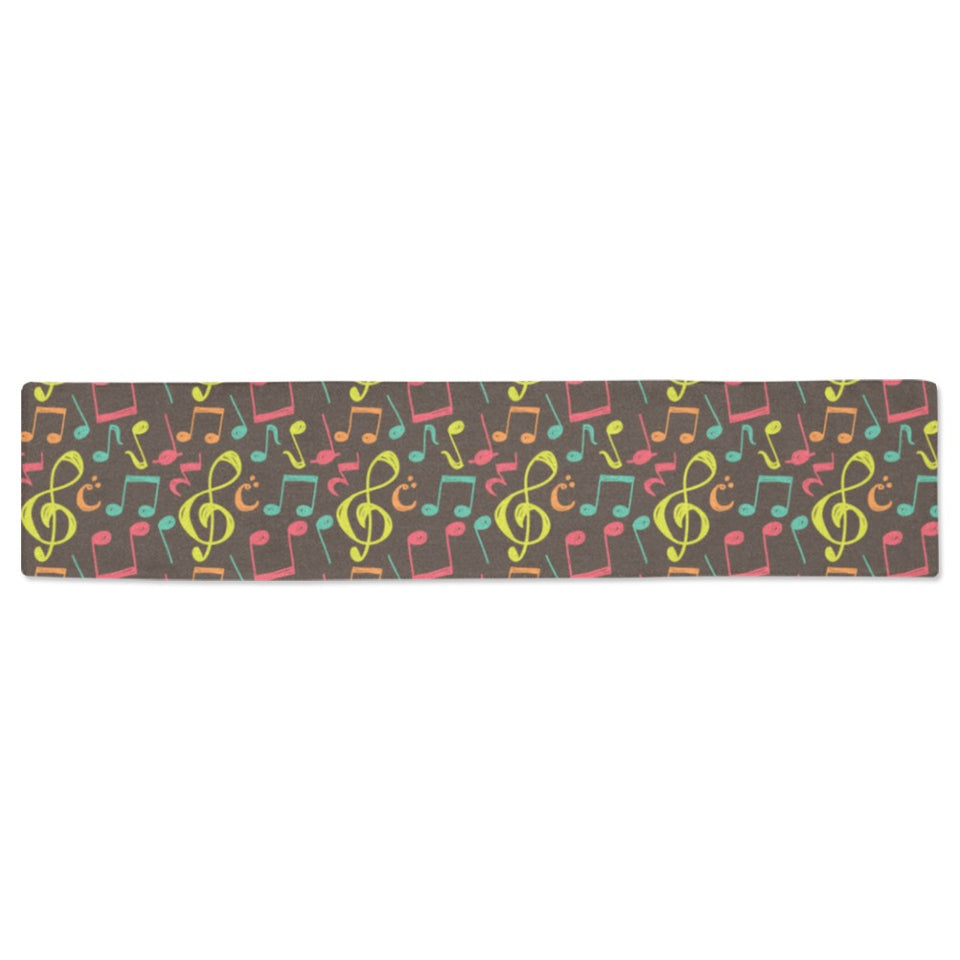 Music Notes Pattern Print Design 05 Table Runner