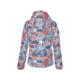 Hand drawn colorful starfish Women's Padded Hooded Jacket