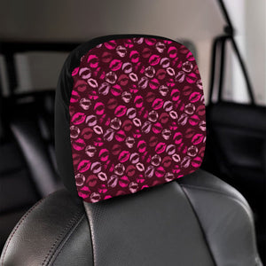 Lips Pattern Print Design 03 Car Headrest Cover