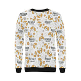 Cute beagle dog pattern background Women's Crew Neck Sweatshirt