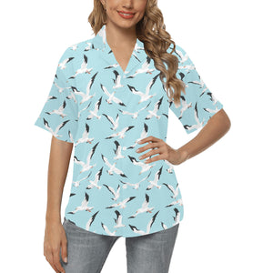 Seagull Pattern Print Design 01 Women's All Over Print Hawaiian Shirt