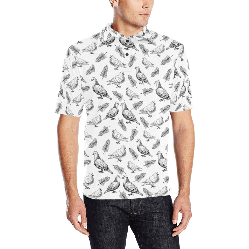 Pigeon Pattern Print Design 05 Men's All Over Print Polo Shirt