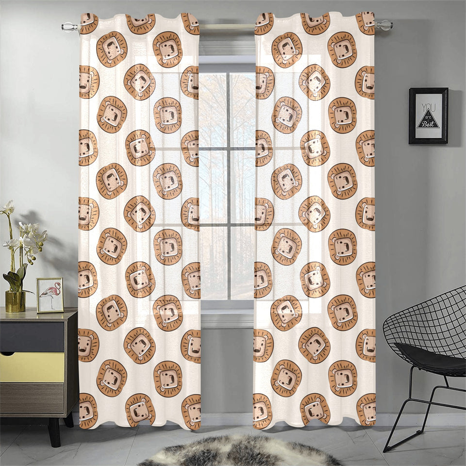Lion Pattern Print Design 01 Gauze Curtain