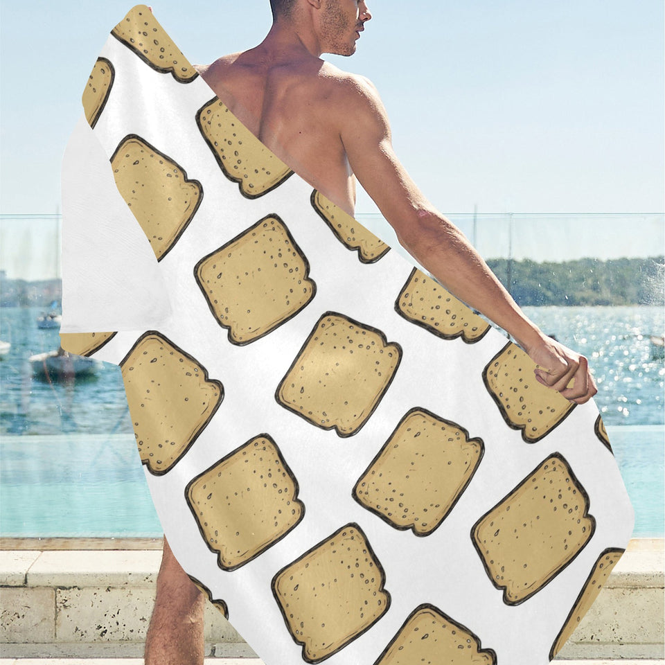 Bread Toast Pattern Print Design 03 Beach Towel