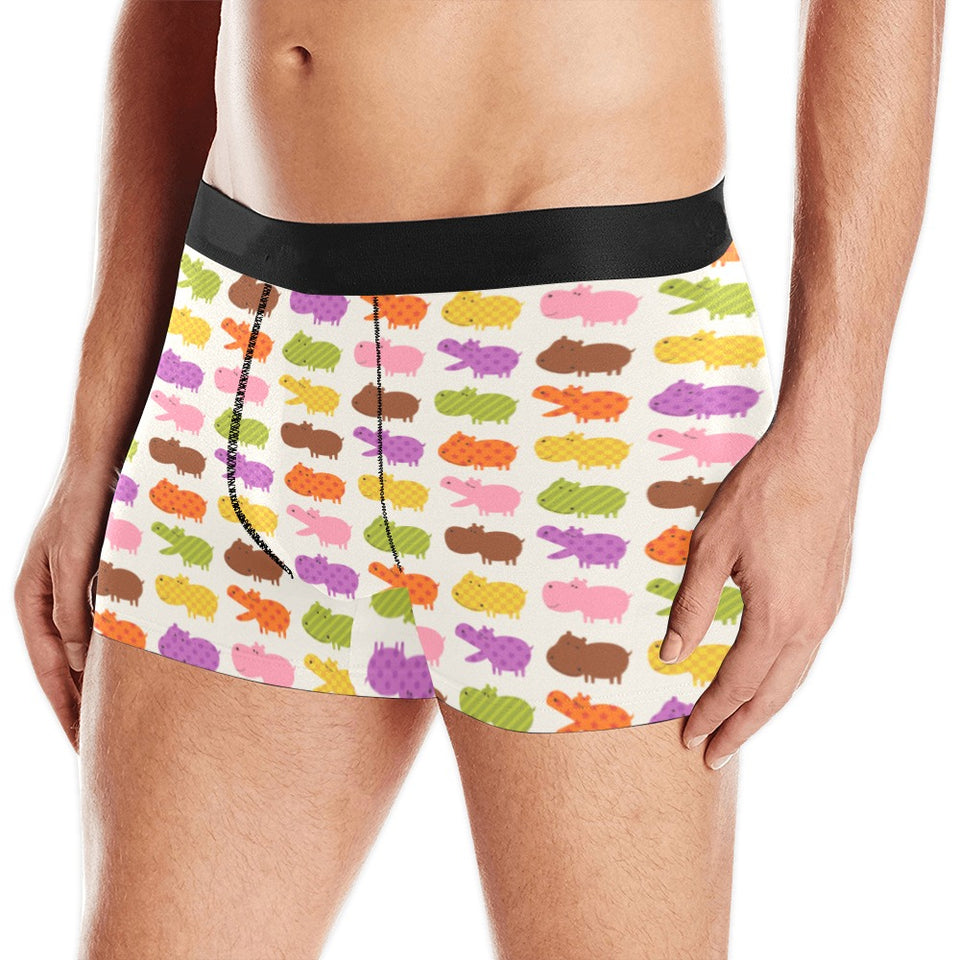 Hippopotamus Pattern Print Design 01 Men's All Over Print Boxer Briefs Men's Underwear