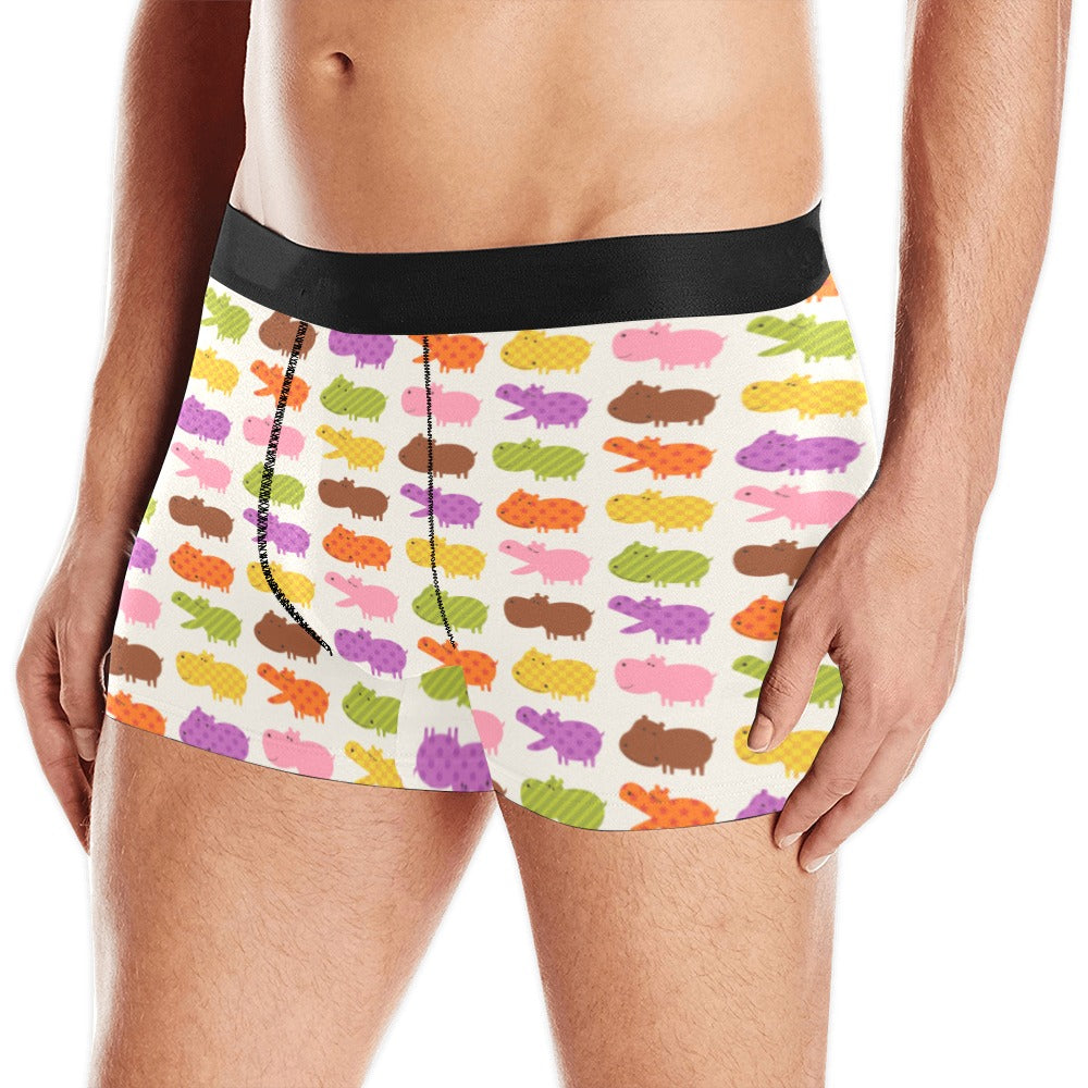 Hippopotamus Pattern Print Design 01 Men's All Over Print Boxer Briefs Men's Underwear