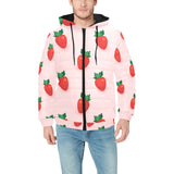 Strawberry beautiful pattern Men's Padded Hooded Jacket
