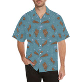 Sea otters pattern Men's All Over Print Hawaiian Shirt
