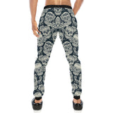 Sugar skull black white pattern Unisex Casual Sweatpants