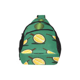 Durian pattern green background All Over Print Chest Bag